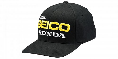 kšiltovka EAST Geico Honda Flexfit, 100% - USA (černá)
